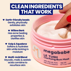 Megababe Le Tush – application sur peau, hydratation rapide et soin polyvalent