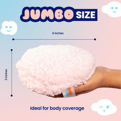 Megababe pouf poudre dépôt direct sur peau pour moins de gâchis.