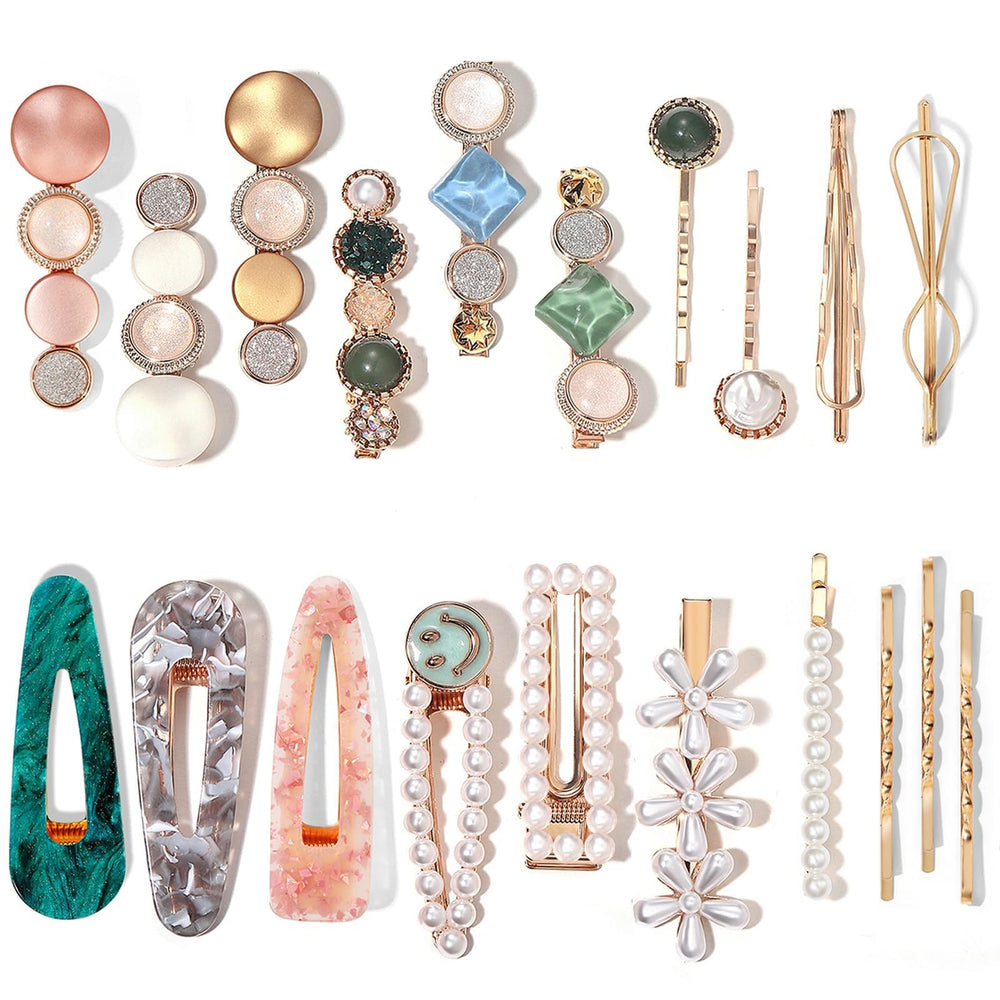Mehayi pince-cheveux perles et résine acrylique pour un look élégant.