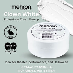 Mehron Blanc Clown avec éponge: application facile et sans traces.