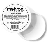 Mehron Blanc Clown sur bouteille: crème blanche lisse pour une couvrance homogène.