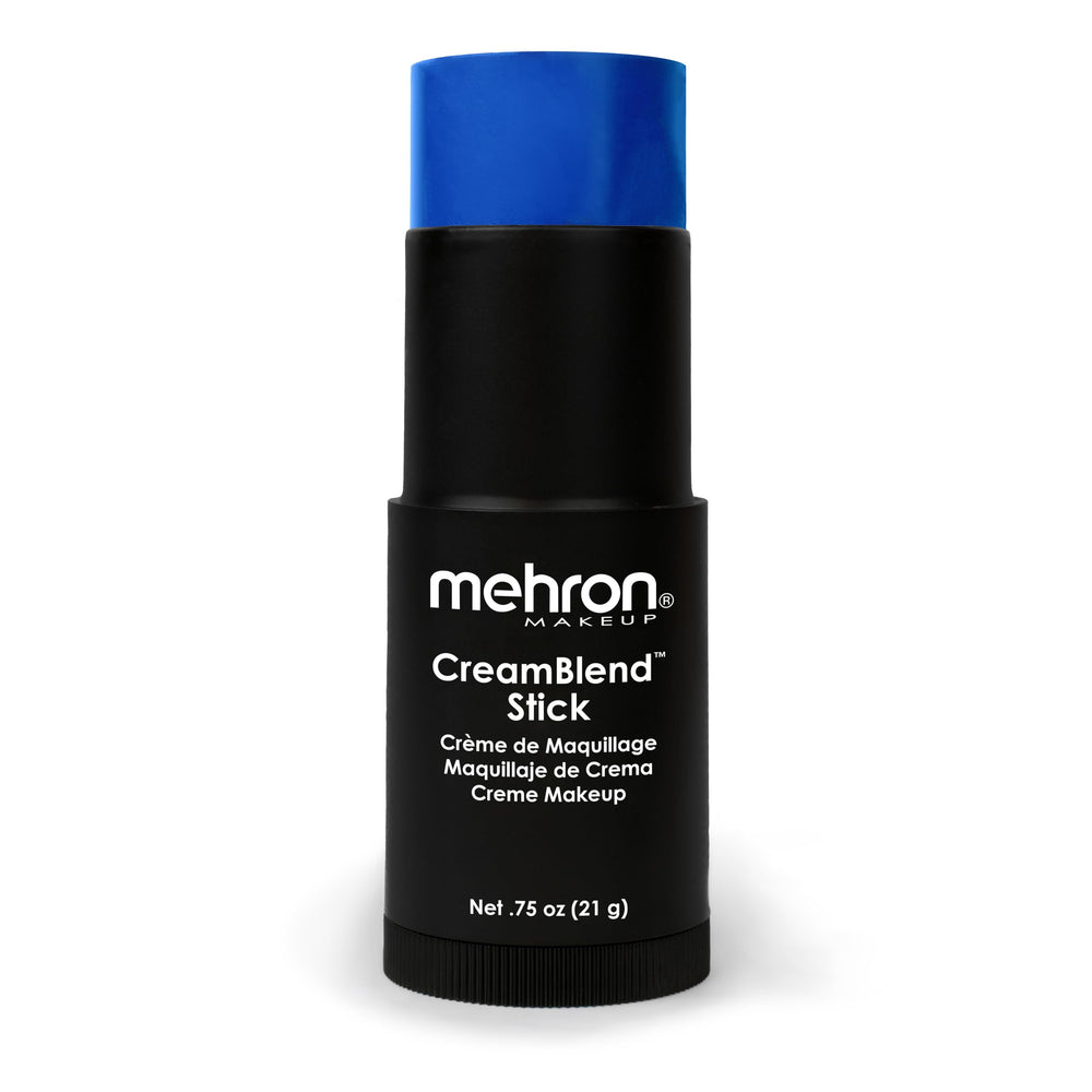 Mehron CreamBlend Stick bleu sur visage, couleur intense et couvrante