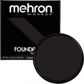 Mehron Greasepaint noir en flacon 1,25 oz, couvrance scénique professionnelle.