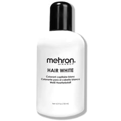 Mehron Hair White, flacon 133 ml, application facile pour un look temporaire.