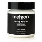 Mehron Poudre libre Ultra Blanc dans pot 28 g, fixation légère et longue tenue.