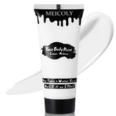 MEICOLY crème blanche sur visage et corps, tube prêt à l’emploi pour un look audacieux.