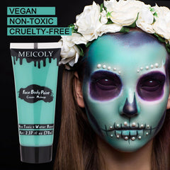 MEICOLY effets spéciaux Halloween bleu-vert pour un look saisissant.