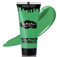 MEICOLY peinture visage et corps verte, bouteille 70 g, couleur vibrante.
