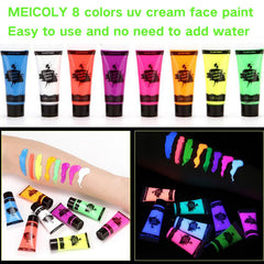 Meicoly Glow visages: couleur néon prête à l’emploi.