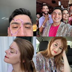MEICOLY glitter holographique rose pour cheveux et look festival