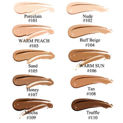 Meifen Porcelain foundation skin swatches show natural shade on skin.