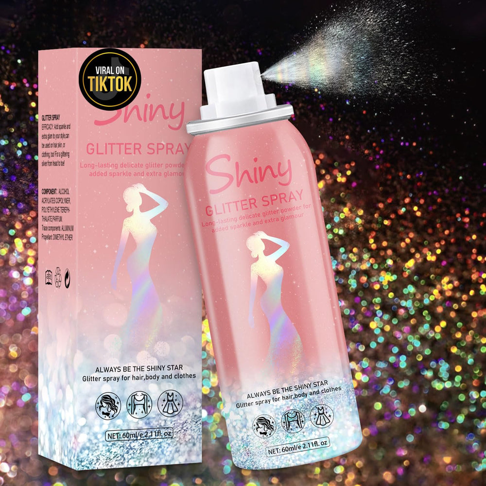 Meilury Spray paillettes: application cheveux et corps pour un éclat arc-en-ciel léger