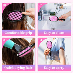 Mejglrc brosse démêlante avec poignée ergonomique pour un contrôle idéal