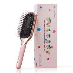 Brosse MELBANG Paddle en rose avec dents douces démêlant les cheveux fins