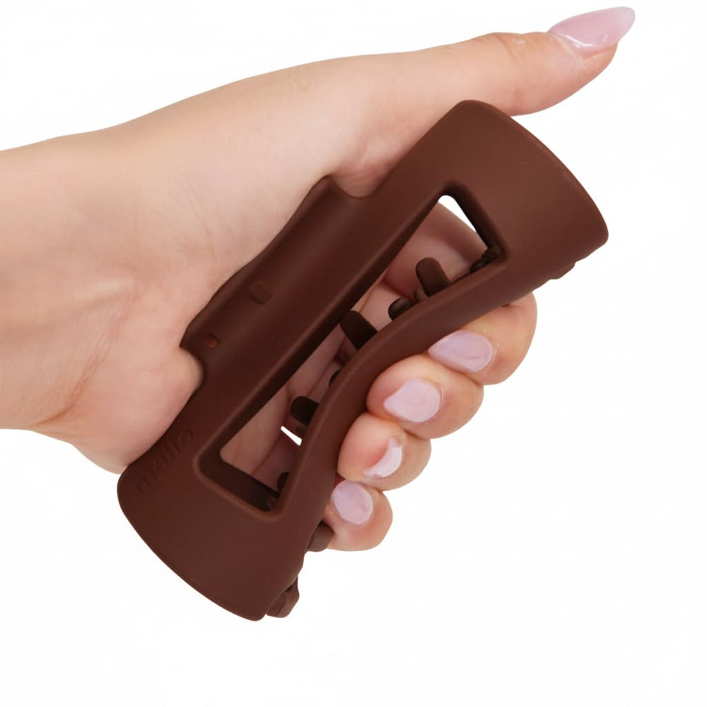 Pinces-cheveux MELLO brun foncé squishy originale, confortables et portables toute la journée.
