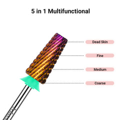 Fraise carbure MelodySusie 5 en 1 pour affiner la forme de l’ongle.