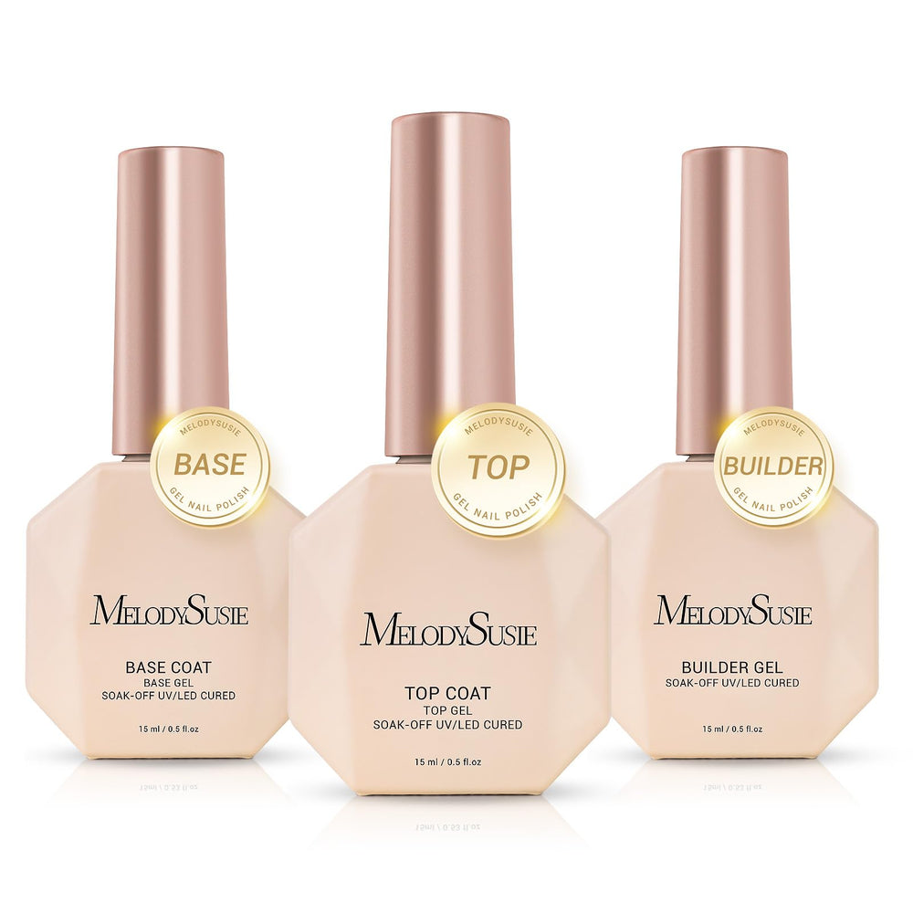 Base coat gel transparent MelodySusie pour adhérence durable et surface lisse.