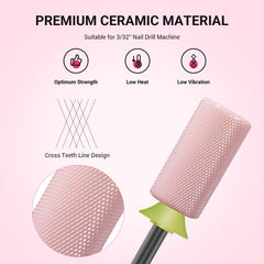 MelodySusie bit ceramique top plat chamfer rose protège cuticules et contours