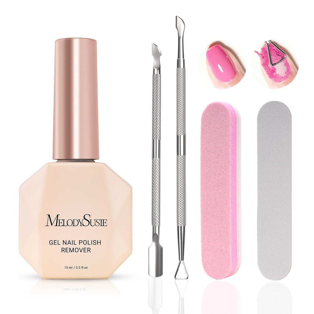 MelodySusie dissolvant gel 15ml, facile à utiliser pour enlever le gel rapidement à domicile.