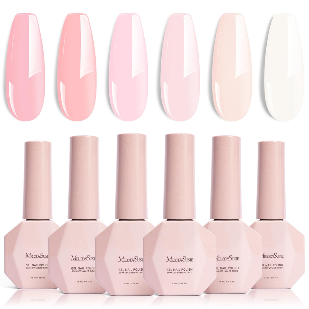Palette MelodySusie Gel Ongles, ensemble de 6 couleurs pour styles variés.