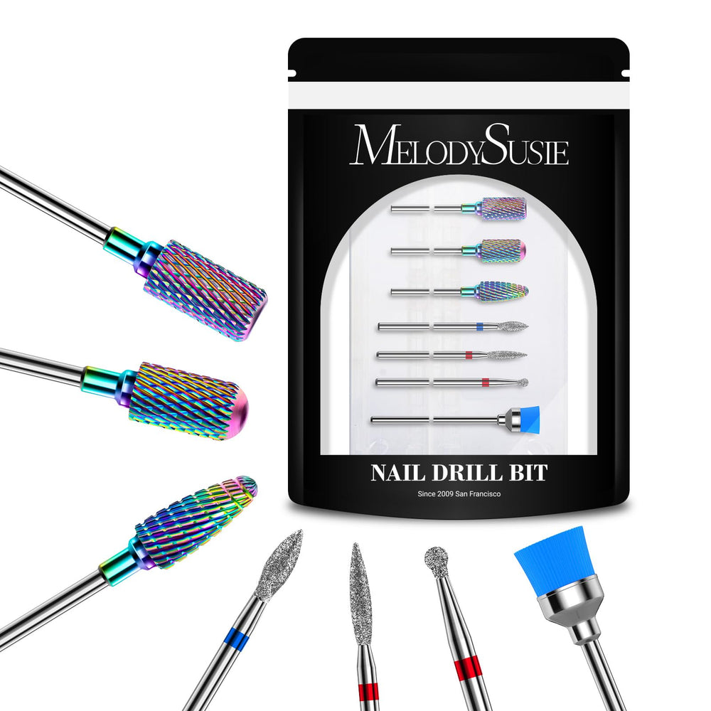 Forets MelodySusie carbure tungstène pour ongles, précision sur acrylique et gel