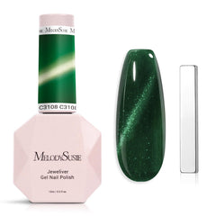 MelodySusie Jeweliver vernis gel effet œil-chat paillettes irisées pour un aspect holographique.
