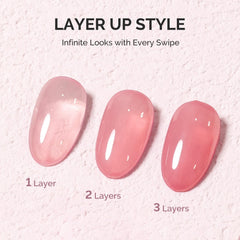 MelodySusie Jeweliver vernis gel rose pâle laitier en application facile.