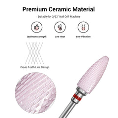 MelodySusie mèche fraise céramique flamme rose, plan rapproché, coupe douce du gel.