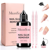 MelodySusie dissolvant Colle Ongles: bouteille 30 ml prête à l’emploi et efficace.
