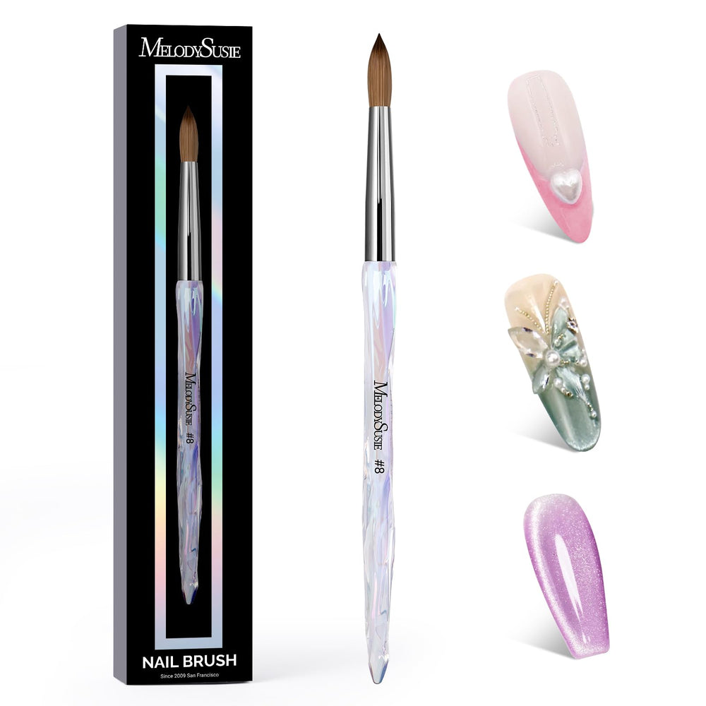 MelodySusie pinceau kolinsky-acrylique, application précise pour extensions d'ongles à domicile.