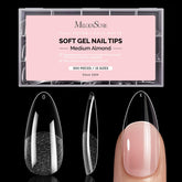Ongles MelodySusie amande moyenne 300 pièces, aperçu clair pour extensions faciles.