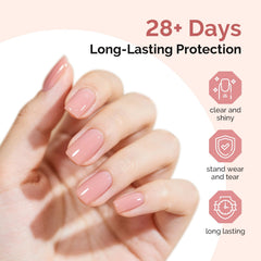 Top coat gel brillant MelodySusie sans essuyage prolongeant la tenue.