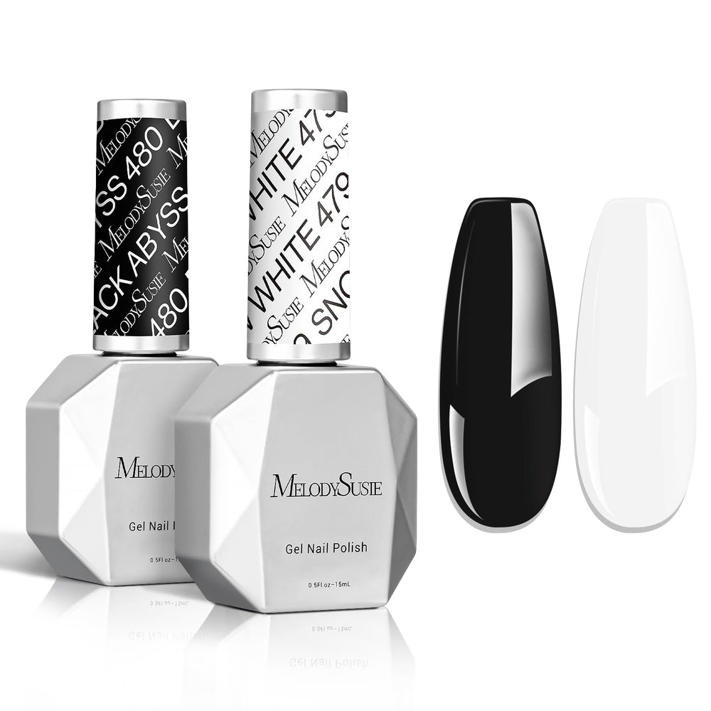 MelodySusie vernis gel noir 15ml pour une couverture durable.