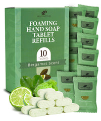 MELTINGTABS tablettes moussantes Bergamote pour mains, parfum frais et pratique.