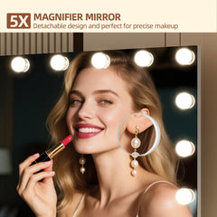 Memobarco miroir vanité avec 18 LED pour un rendu clair et sans ombre