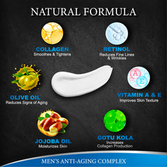 Menvils ingrédients exclusifs: collagène, rétinol et vitamine e pour une peau saine.