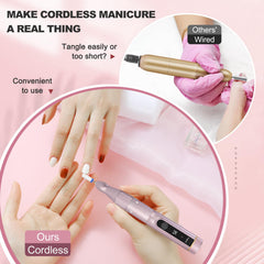 Meremit ponceuse à ongles avec écran à cristaux liquides affichant vitesse et état
