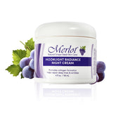 Merlot Éclat Lunaire Crème Nuit dans un pot, texture veloutée pour nourrir et lisser.
