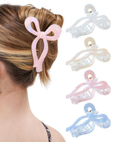 Pinces-cheveux Mesovor nœud sirène rayé, maintien sûr pour chignon élégant.