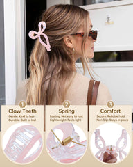 Pinces-cheveux Mesovor nœud sirène rayé, style polyvalent pour cheveux longs.