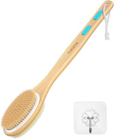 Metene brosse-douche dos avec poignee bois 17 pouces atteint les zones difficiles.