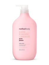 Method Body Wash Pure Peace: image de la bouteille 28 onces prête pour une douche relaxante.