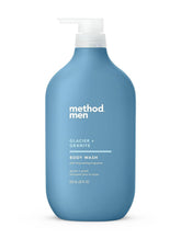 Gel douche Method Men Glacier Granite dans une bouteille, parfum naturel et rafraîchissant.