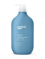 Gel douche Method Men Glacier Granite dans une bouteille, parfum naturel et rafraîchissant.