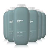 Method Men Body Wash Sea + Surf, pack de six bouteilles pour une douche rafraîchissante.