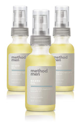 Method Men Beard Oil Sea + Surf – bouteille montrant soin rapide et brillance
