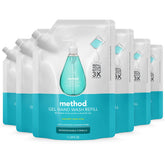 Recharge Method Waterfall pour les mains, format 1 L, réduction plastique.