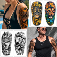 Tatouage Metuu hibou réaliste, idéal pour costumes et événements.