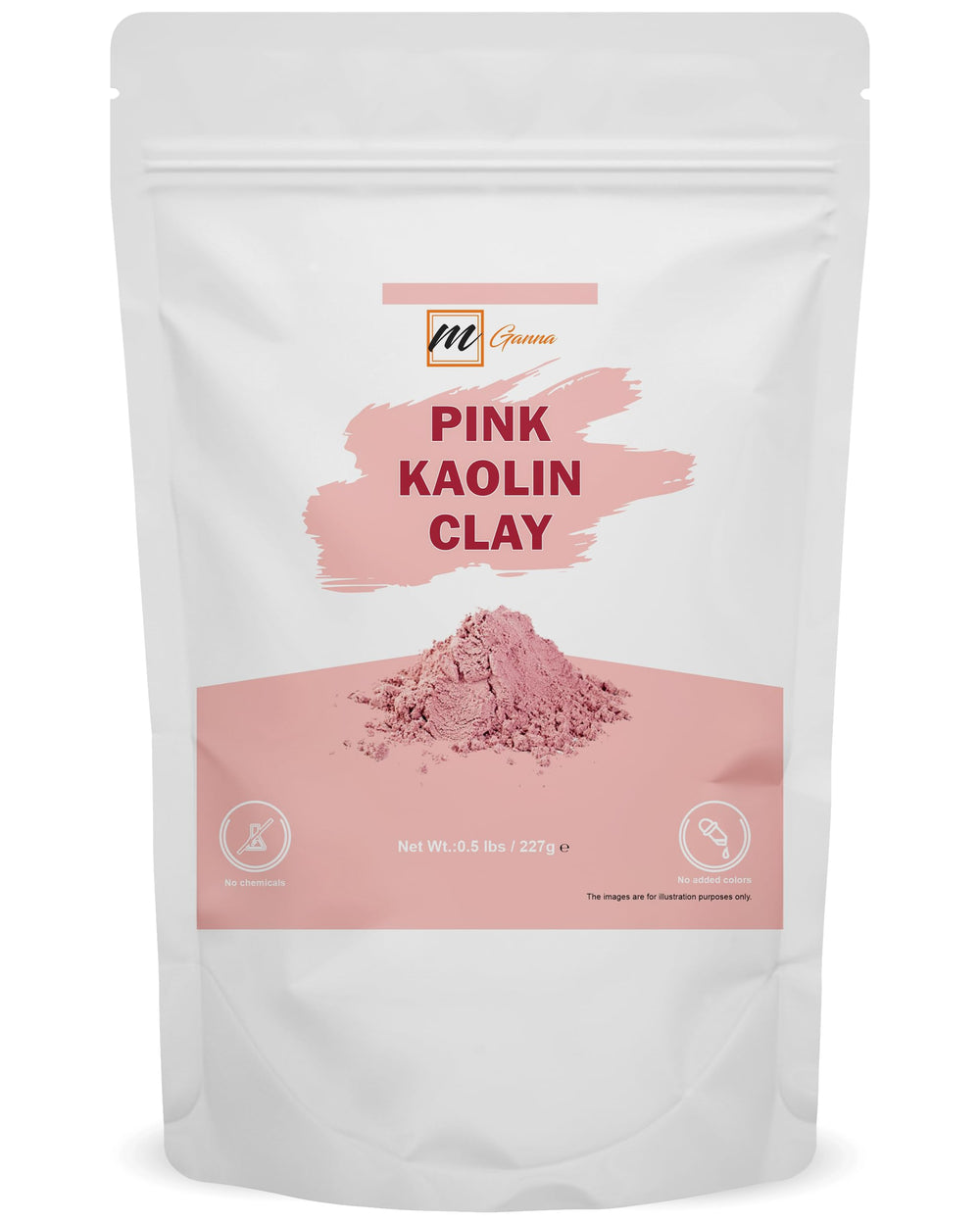 mGanna argile rose en poudre pour visage, purifie et prend soin de la peau