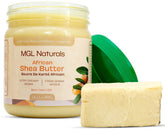 MGL Naturals Beurre de karité brut ivoire dans un pot 16oz, hydratation naturelle.